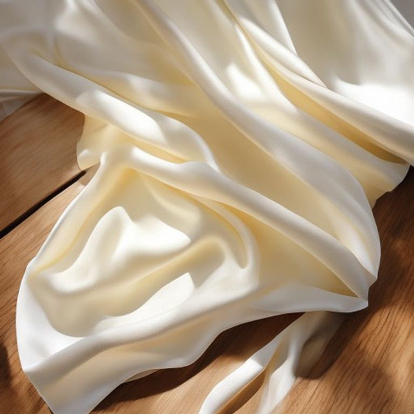 Soft Satin in ivory white · Ridh Fabric Studio
