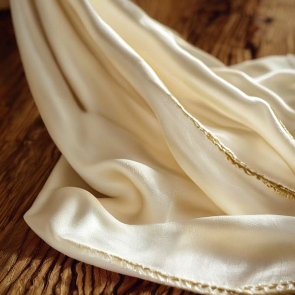 Tussar Silk in ivory white · Ridh Fabric Studio