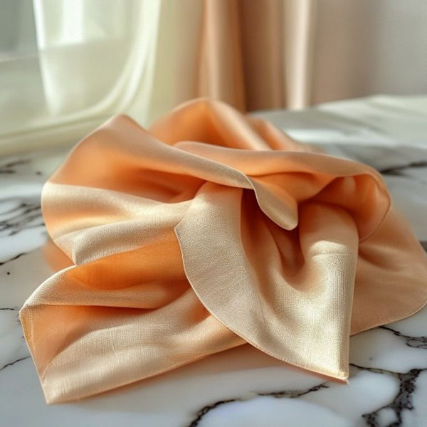Tussar Silk in warm peach · Ridh Fabric Studio