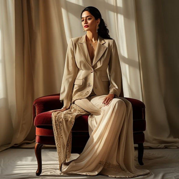 Unstitched 3-piece suit set · 04 Tan Fabric Set · Ridh Fabric Studio