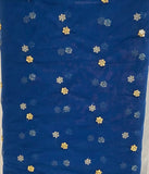 Blue sequin with allover Net Embroidered fabric 6556