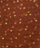 Brown with sequin allover Net Embroidered fabric 6712