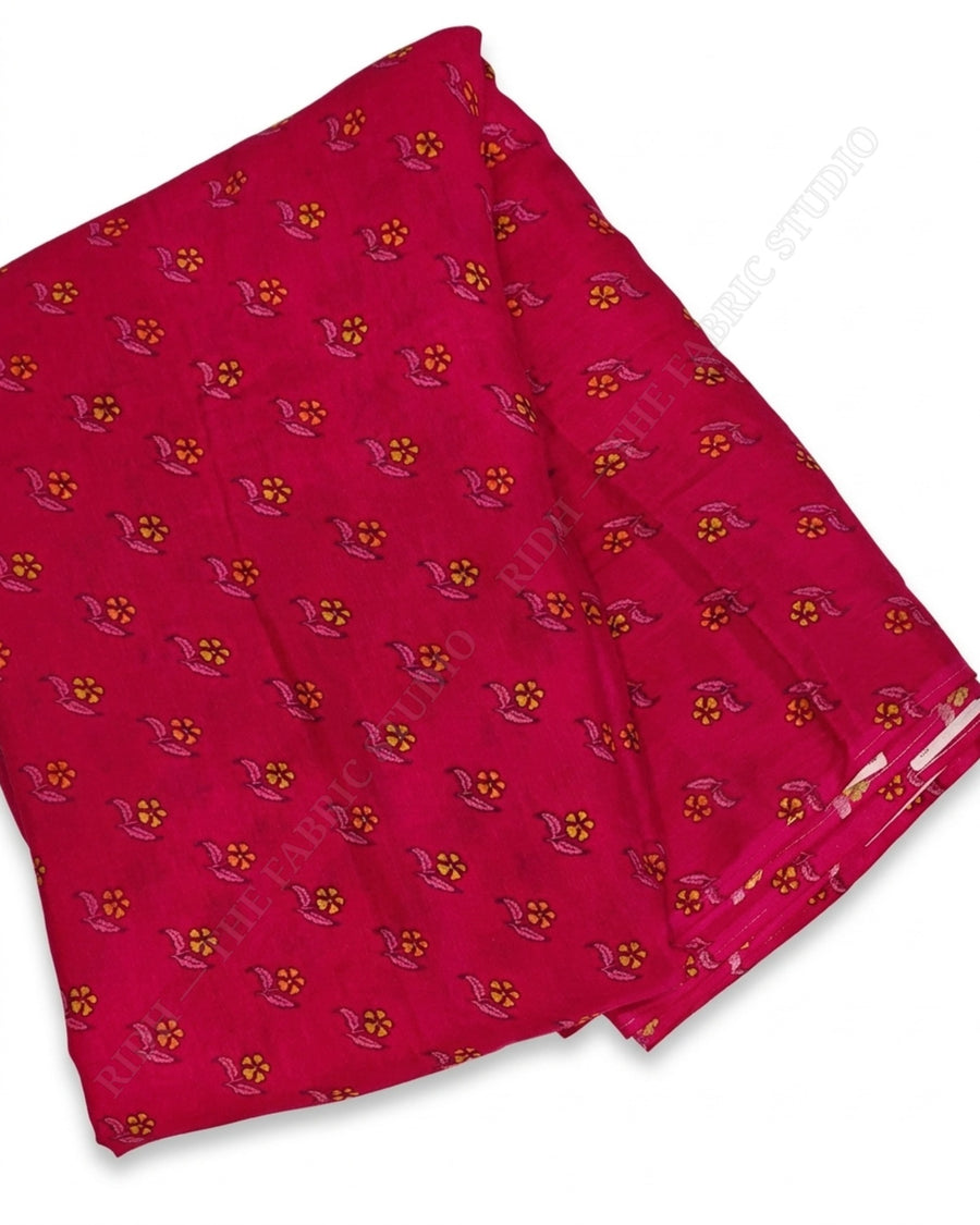 Rani Pink 1078 Muslin Prin Floral Buti — closeup
