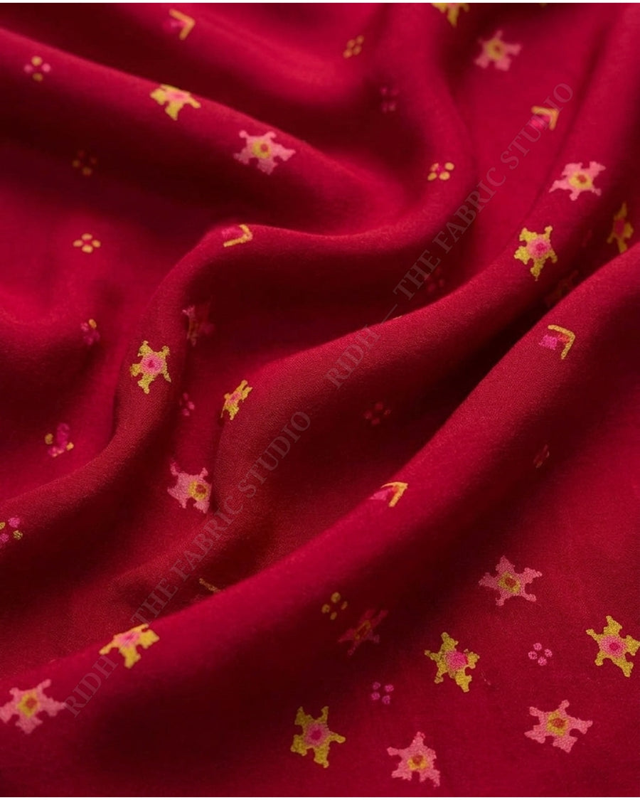 Rani Pink 1077 Musline Prn Star Buti — hand