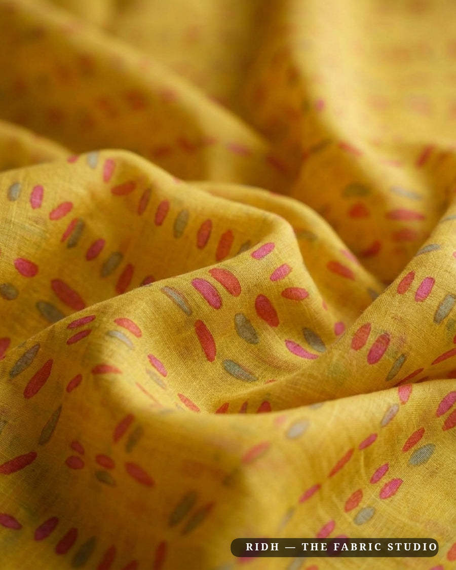 Yellow 10328 Chanderi Prn — hand