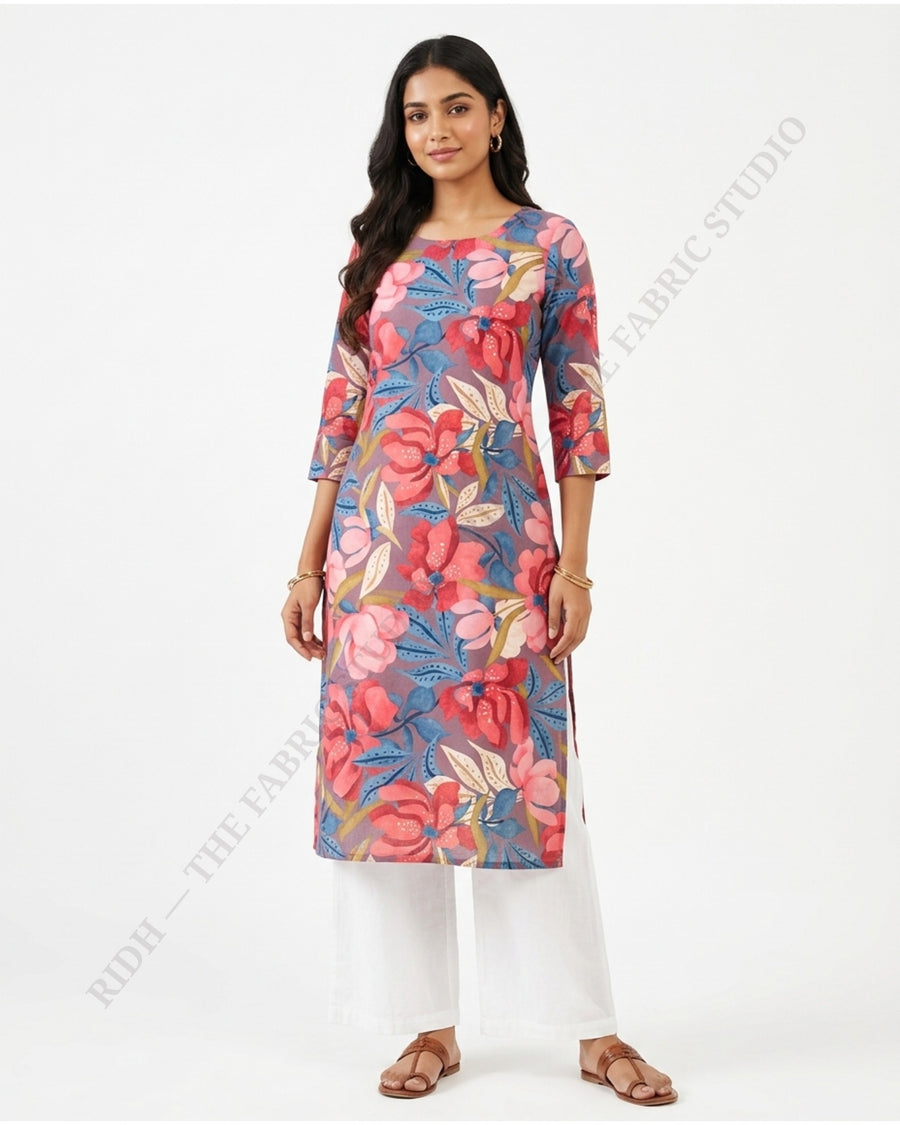 Brown 23133 Mul Cotton Prn Large Floral — model