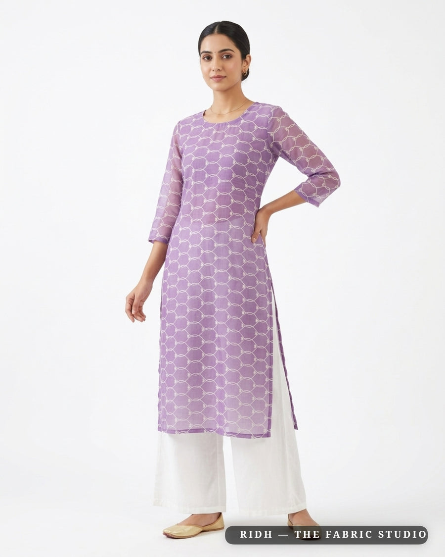 Lavender 10330 Chanderi Sa Print — model