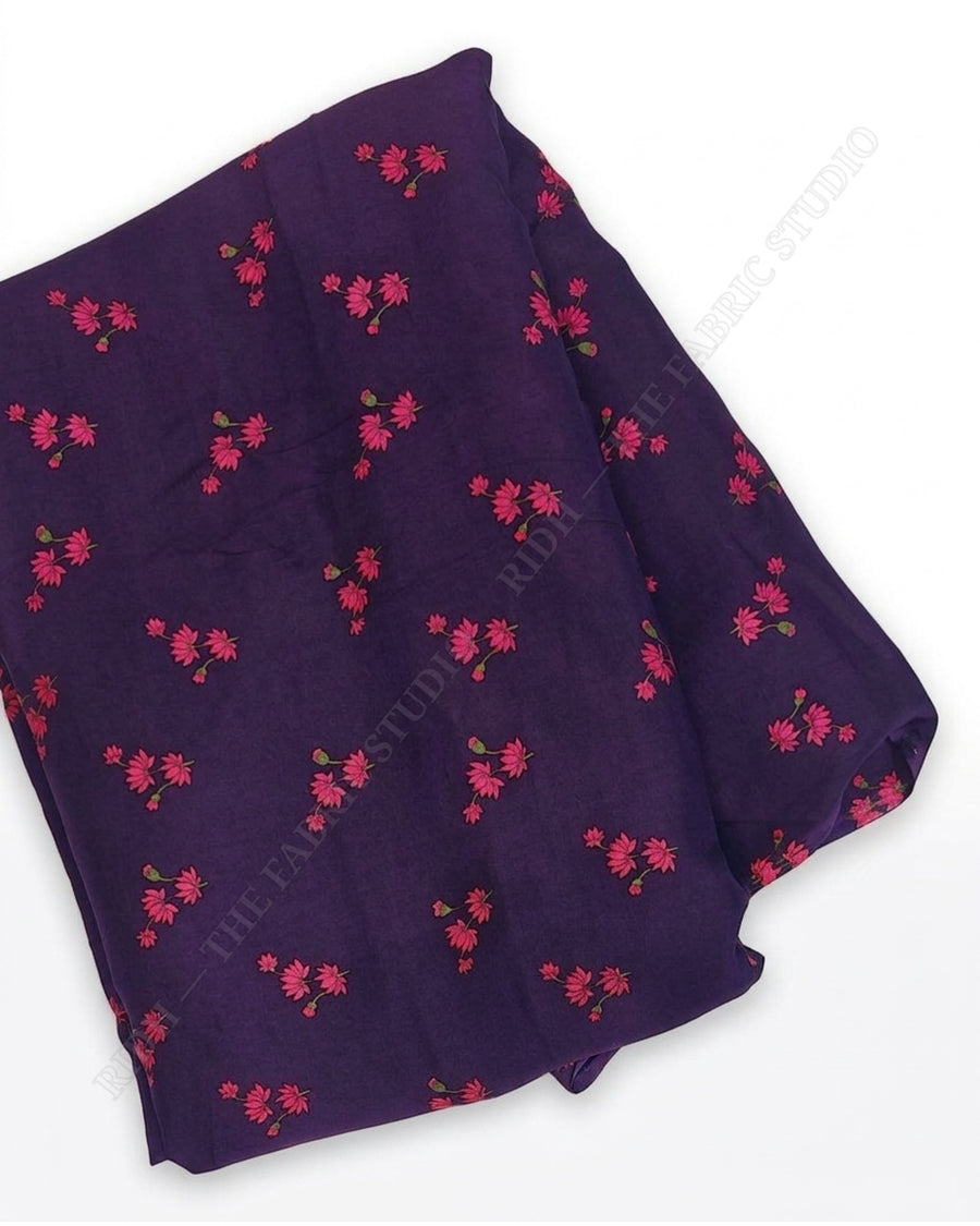 Purple 1078 Muslin Prin Floral Buti — closeup