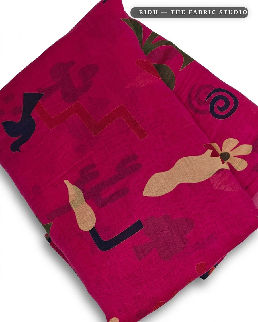 Rani Pink 201 Chanderi Prn — closeup