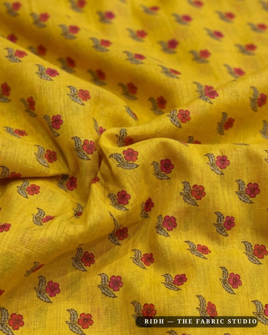 Mustard 10328 Chanderi Prn — hand