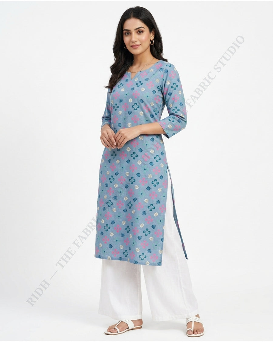 Sky Blue 23117 Mul Cotton Prn Floral — model