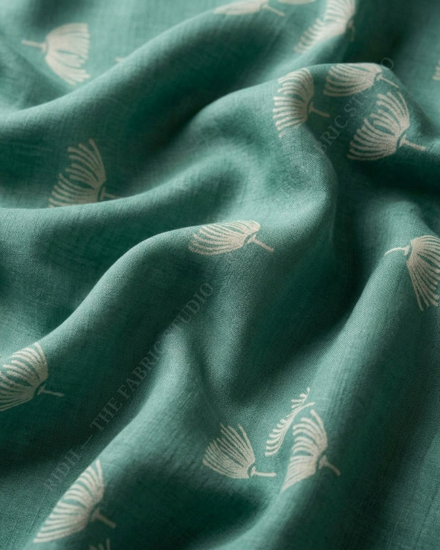 Sea Green 10330 Chanderi Sa Print — hand