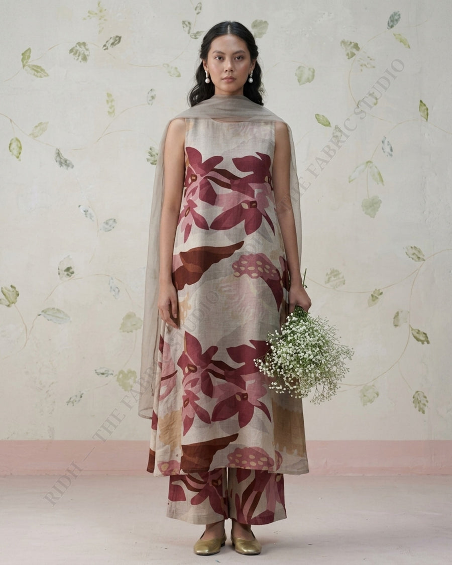 Mauve 10328 Chanderi Prn — model
