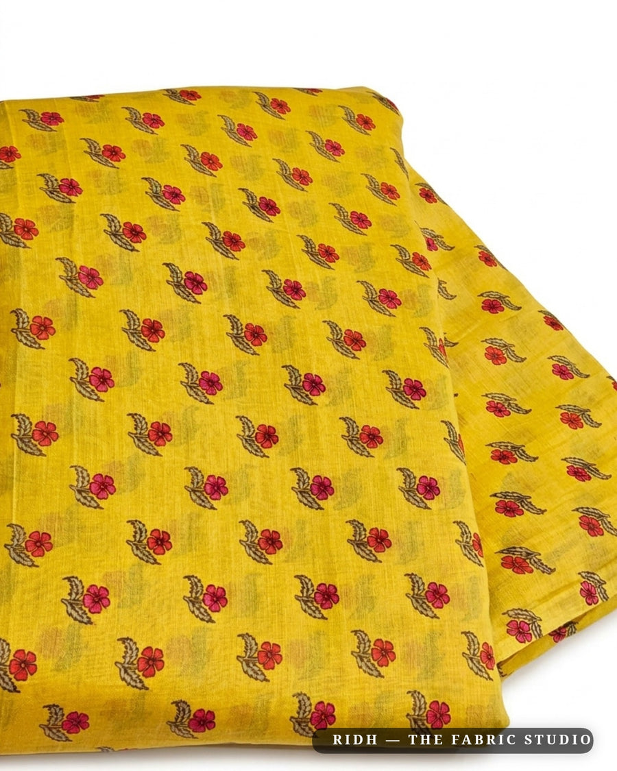 Mustard 10328 Chanderi Prn — closeup