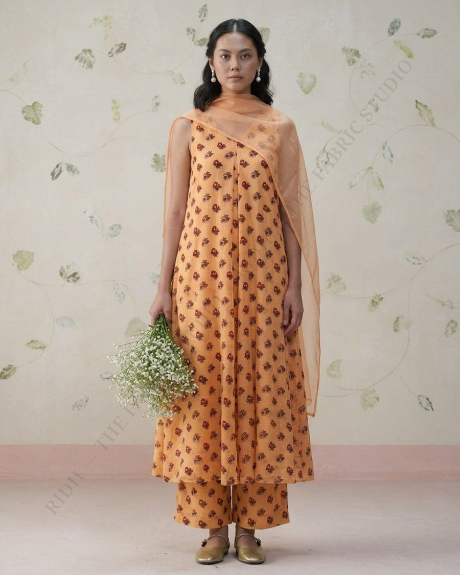 Peach 10329 Chanderi Prn — model
