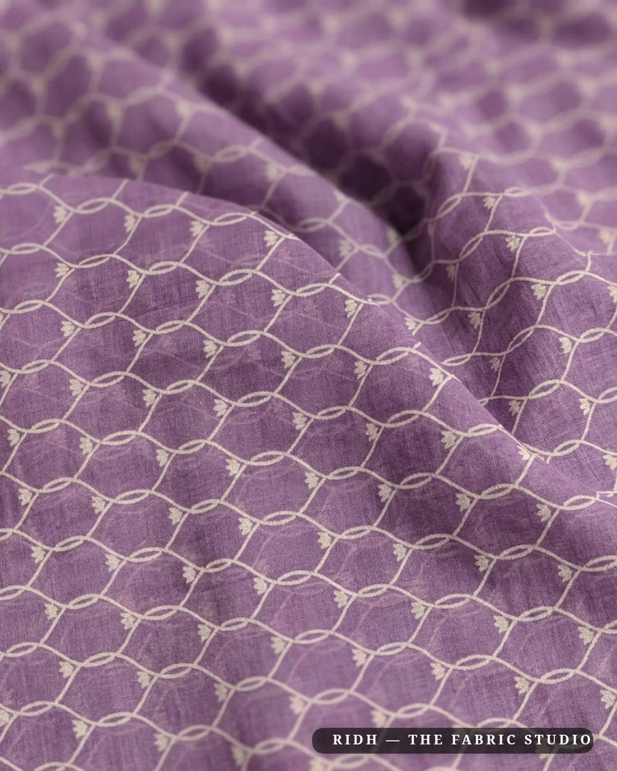 Lavender 10330 Chanderi Sa Print — hand