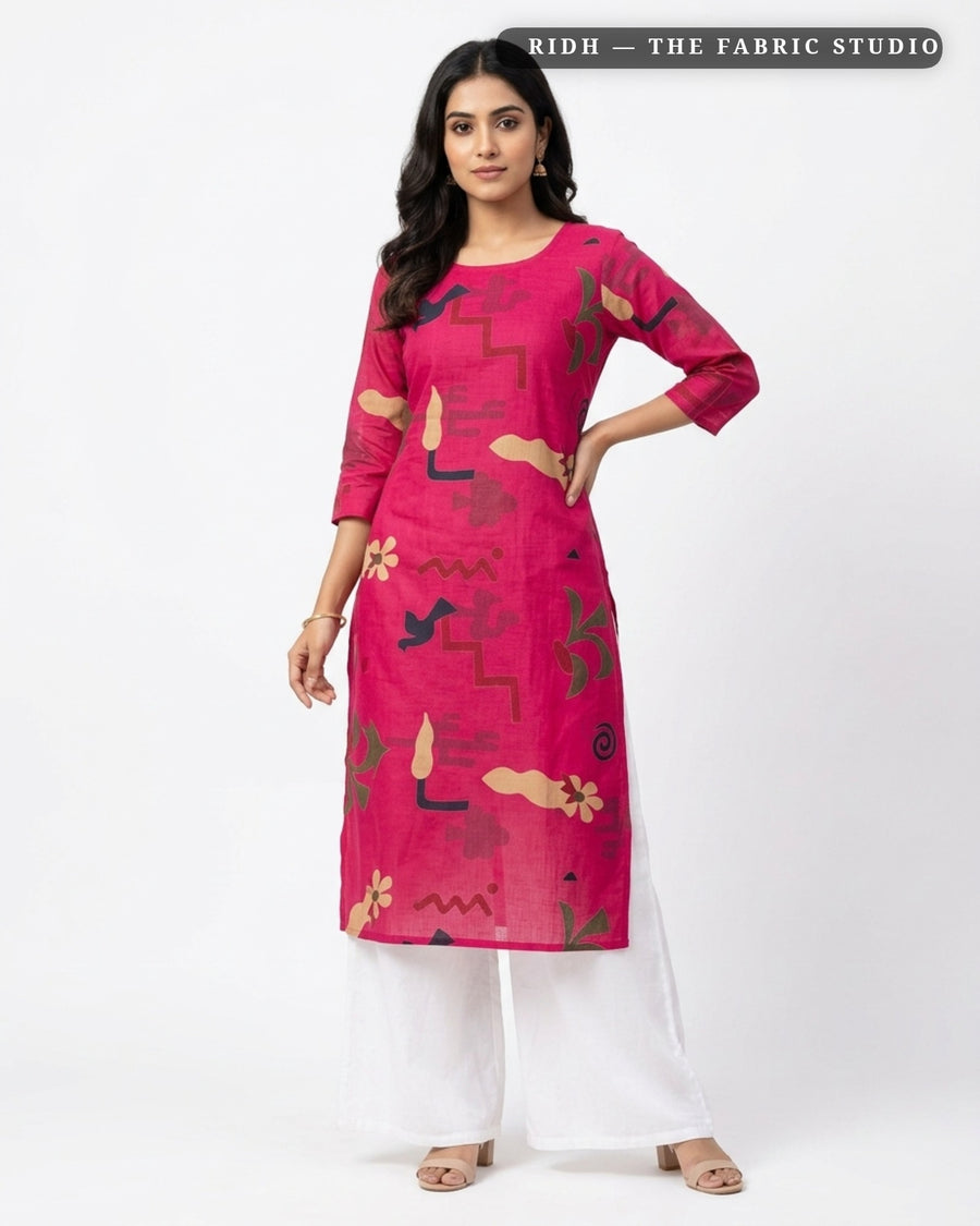 Rani Pink 201 Chanderi Prn — model