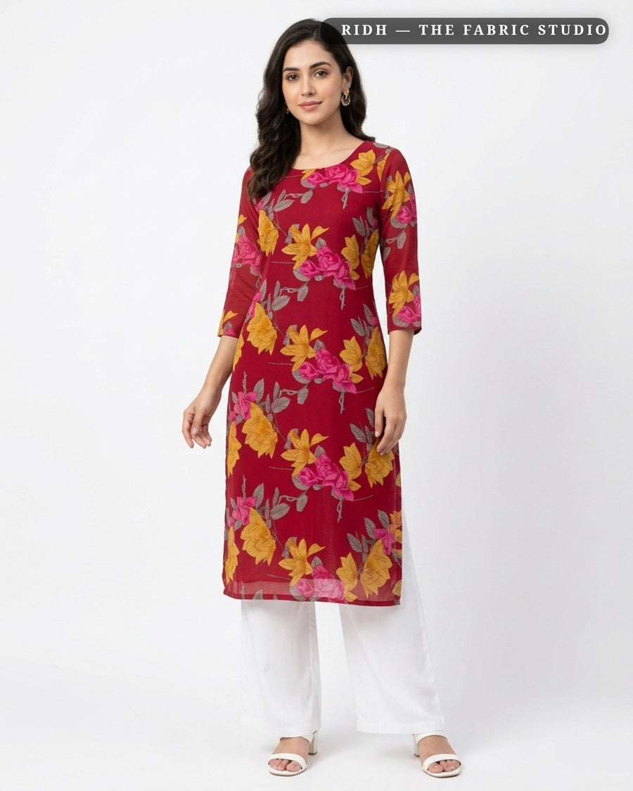 Red 10332 Chanderi Prn — model