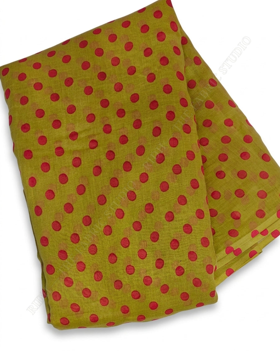 Mustard Yellow 10332 Chanderi Prn — closeup