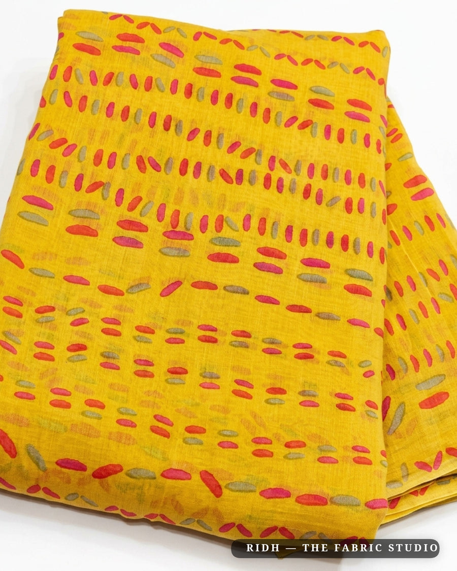 Yellow 10328 Chanderi Prn — closeup