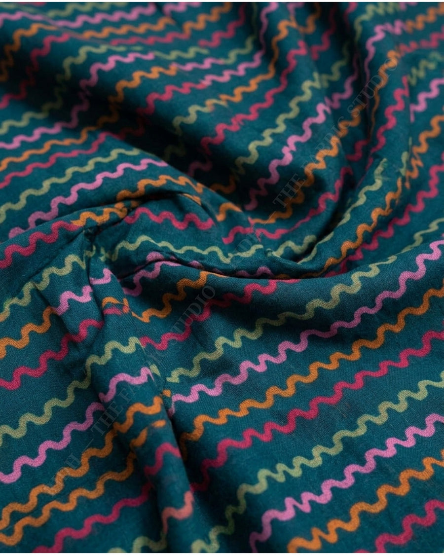 Teal 23049 Sc Mul Cotton Prn Wavy Stripe — hand