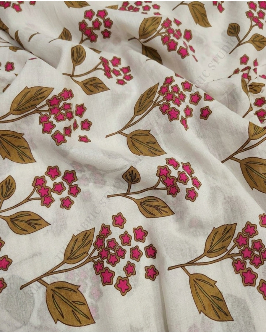 Ivory 1077 Musline Prn Floral Motif — hand