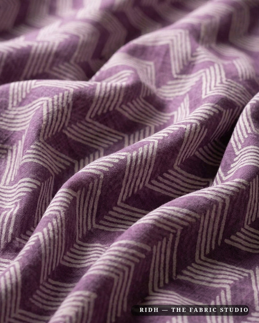 Purple 10330 Chanderi Sa Print — hand