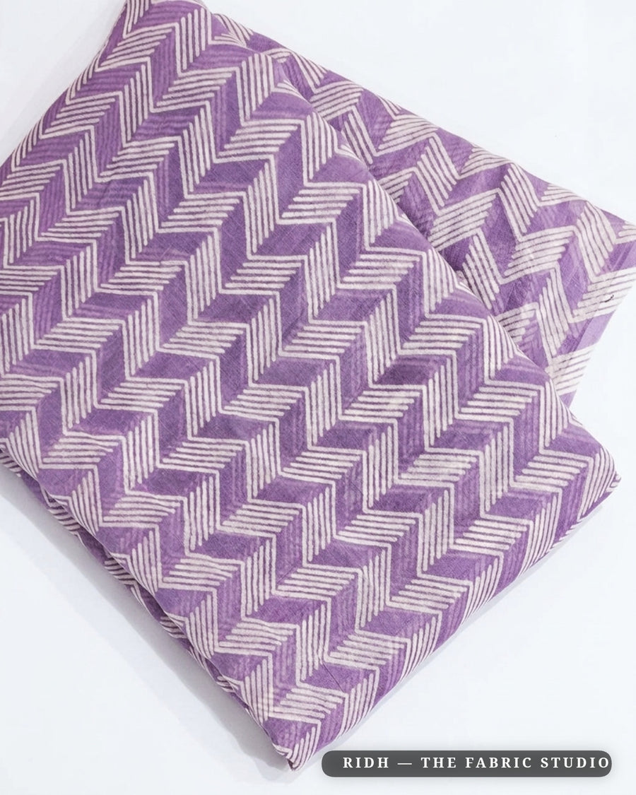 Purple 10330 Chanderi Sa Print — closeup