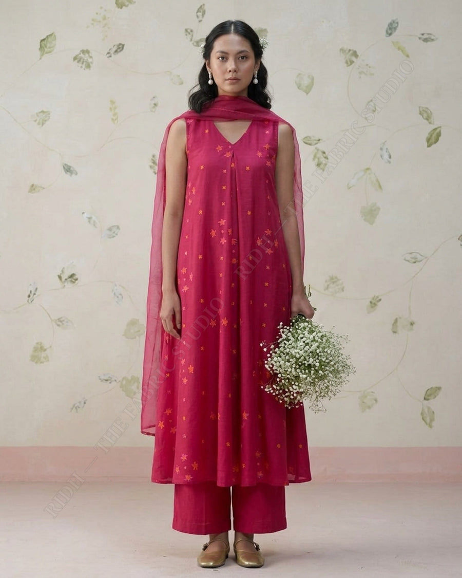 Rani Pink 1078 Muslin Prin Small Buti — model