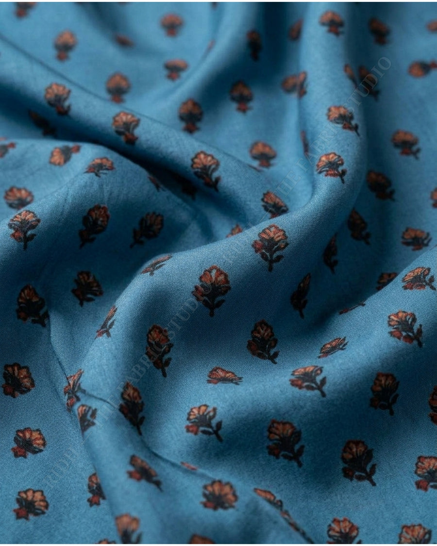 Sky Blue 1078 Muslin Prin Small Buti — hand