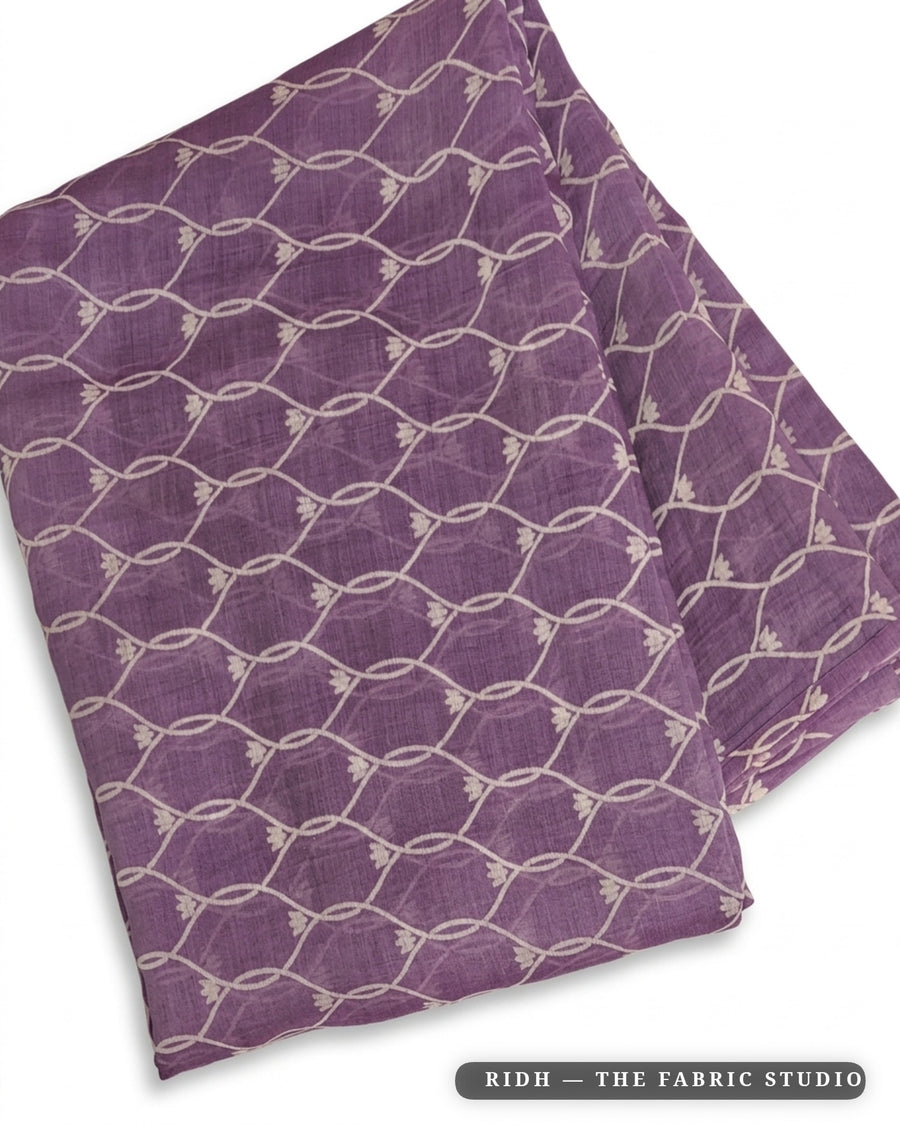Lavender 10330 Chanderi Sa Print — closeup