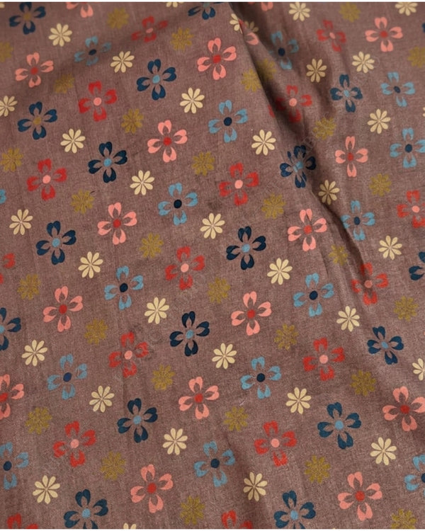 Mauve Brown 23123 Mulcotton Prn Floral Motif — hand