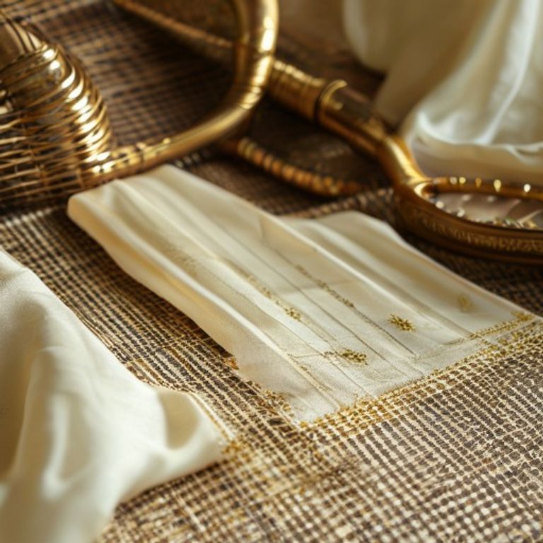 Chanderi Silk in cream · Ridh Fabric Studio