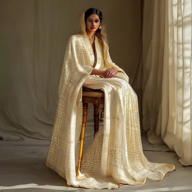 Chanderi Silk in cream · Ridh Fabric Studio