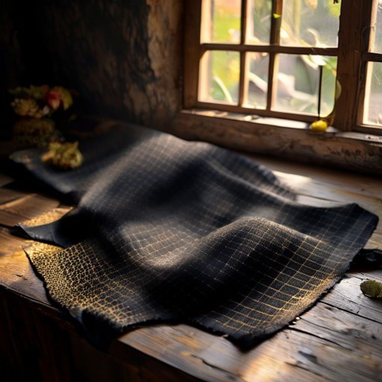 Chanderi Silk in deep black · Ridh Fabric Studio
