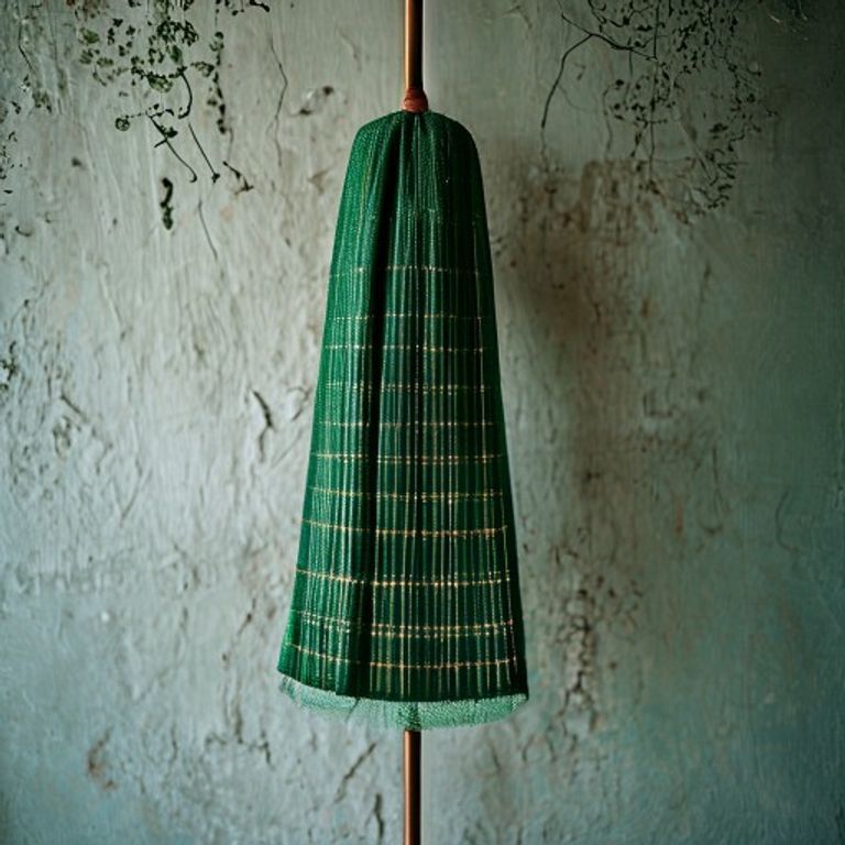 Chanderi Silk in emerald green · Ridh Fabric Studio