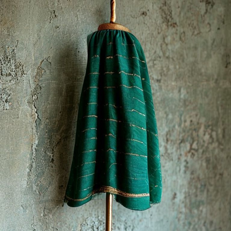 Chanderi Silk in emerald green · Ridh Fabric Studio