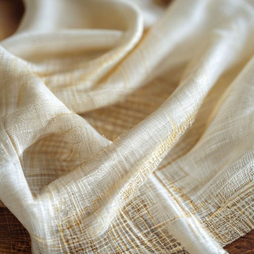Chanderi Silk in ivory white · Ridh Fabric Studio