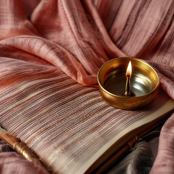Chanderi Silk in peachpink · Ridh Fabric Studio