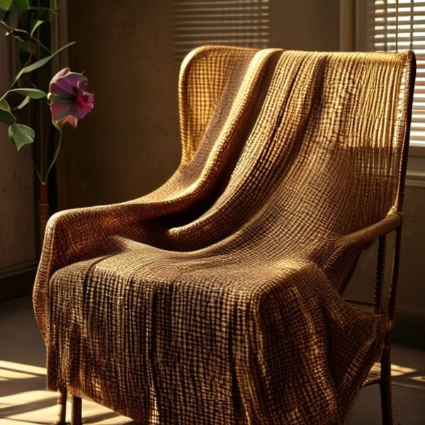 Chanderi Silk in rich brown · Ridh Fabric Studio