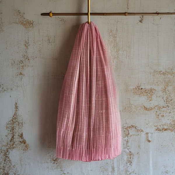 Chanderi Silk in rose pink · Ridh Fabric Studio