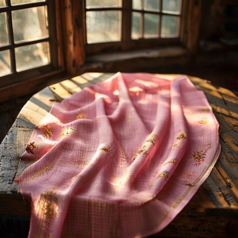 Chanderi Silk in rose pink · Ridh Fabric Studio