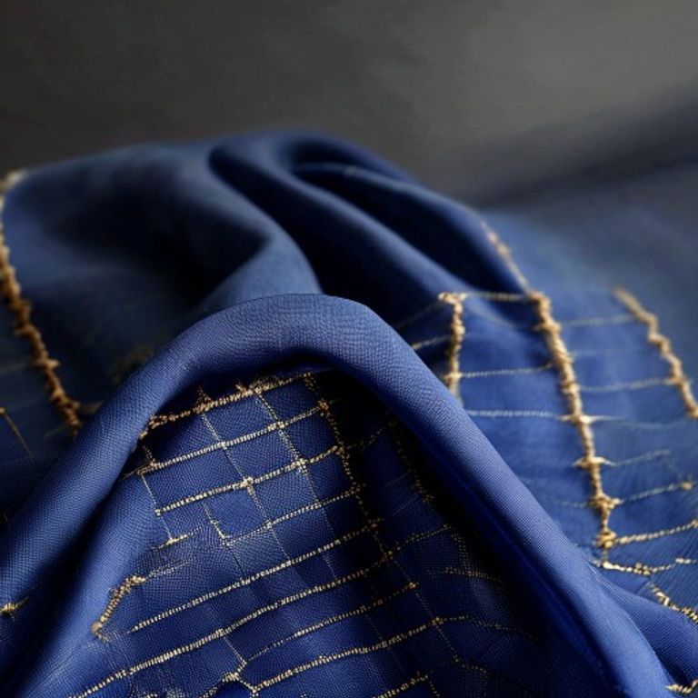 Chanderi Silk in royal blue · Ridh Fabric Studio