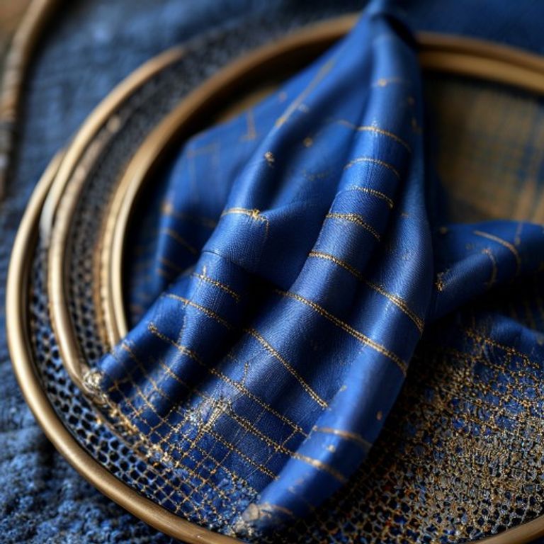 Chanderi Silk in royal blue · Ridh Fabric Studio