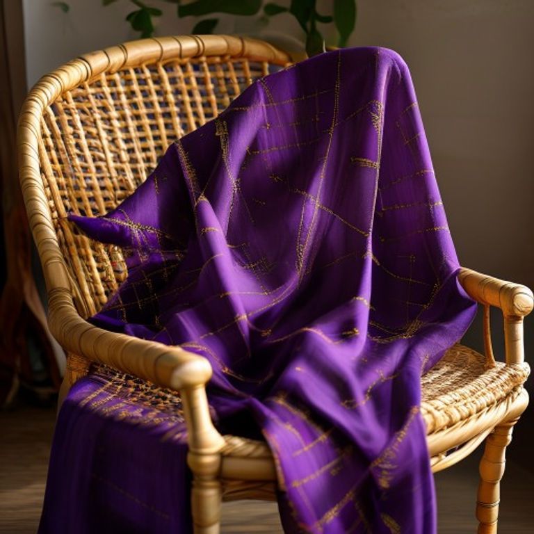 Chanderi Silk in royal purple · Ridh Fabric Studio