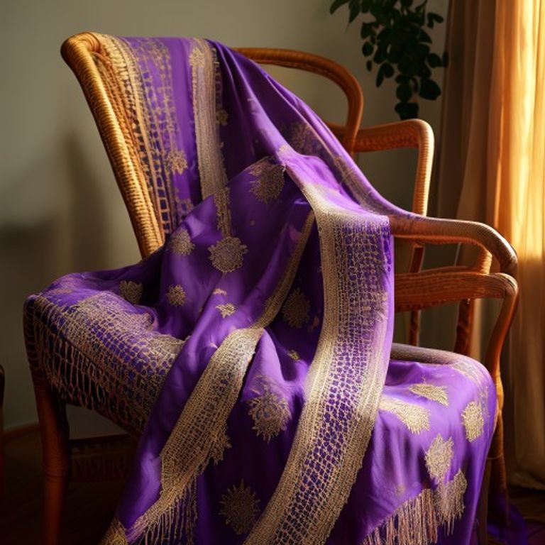 Chanderi Silk in royal purple · Ridh Fabric Studio