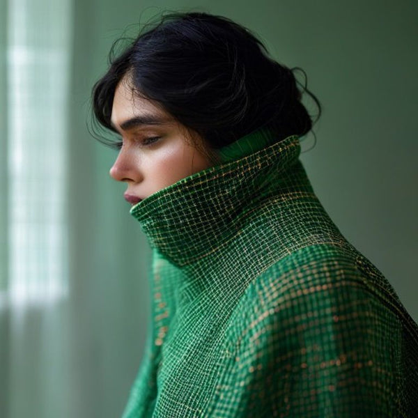 Chanderi Silk in seagreen · Ridh Fabric Studio