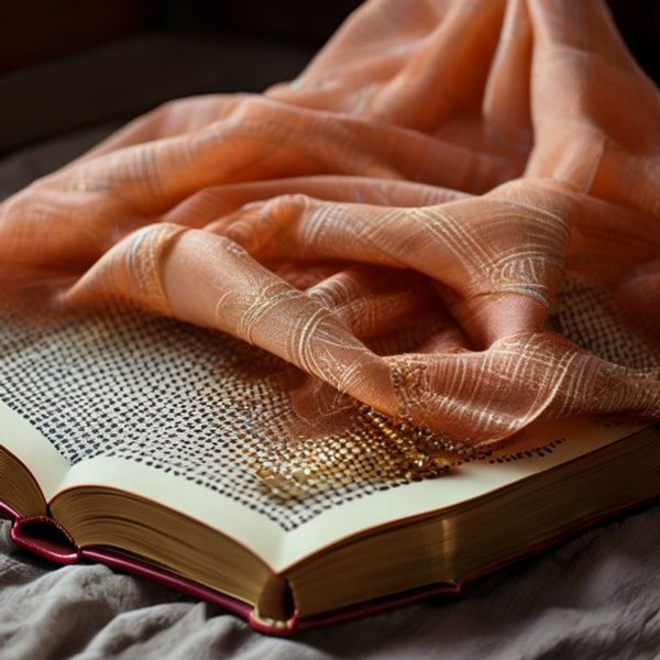 Chanderi Silk in warm peach · Ridh Fabric Studio