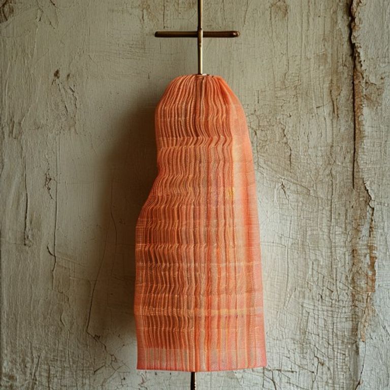 Chanderi Silk in warm peach · Ridh Fabric Studio