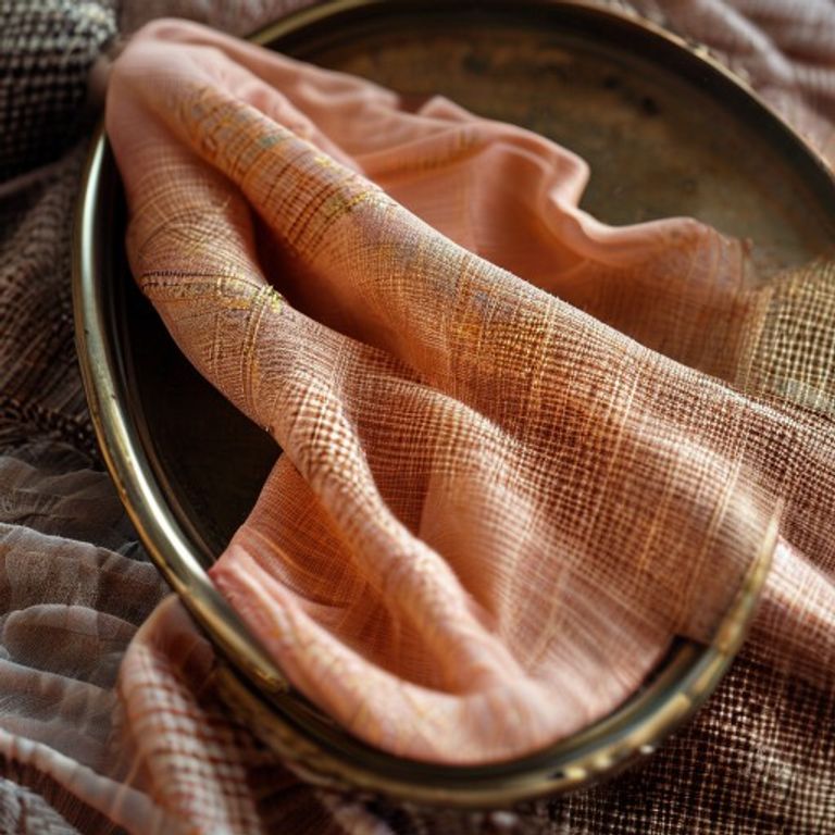 Chanderi Silk in warm peach · Ridh Fabric Studio
